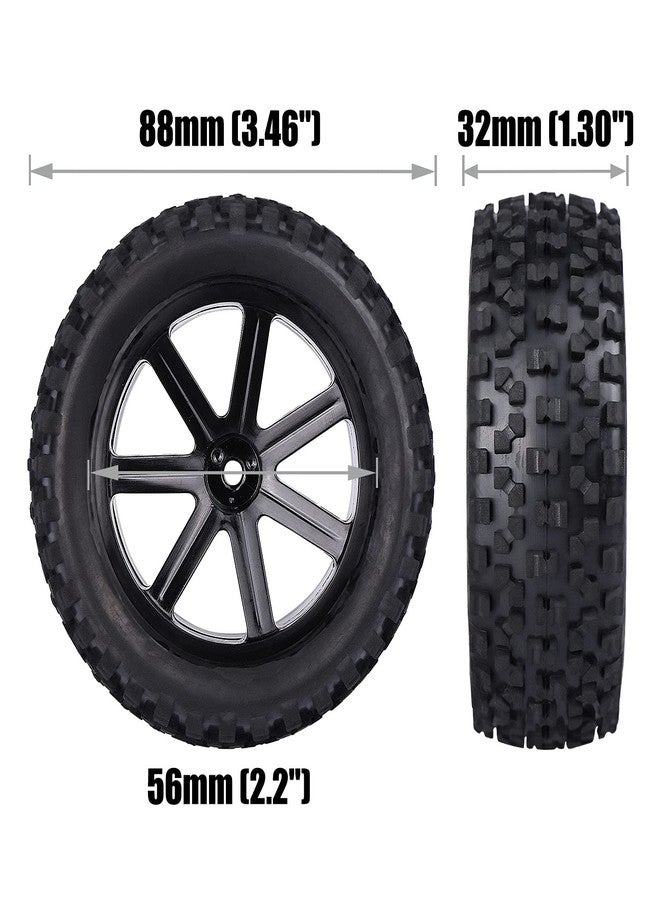 Aimrock 12mm Hex 2.2'' Pre-Glued RC Buggy Wheels and Tires, Out Dia. 3.5'' for 1/10 1/12 1/14 1/16 Off-Road RC Buggy Truck, Set of 4 - Image 2